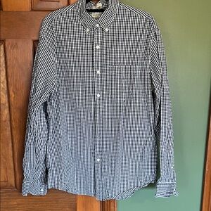 J. Crew Black and White Gingham Button Down Shirt